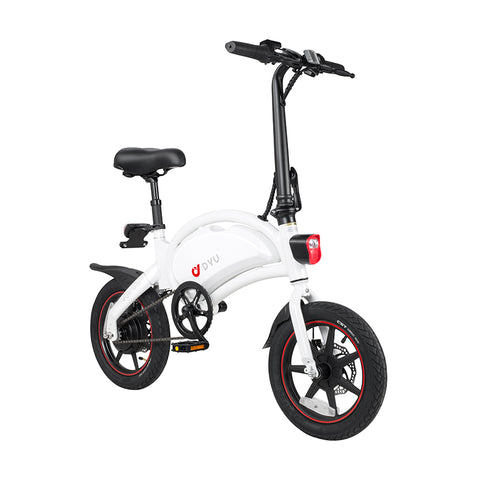 Image of DYU D3+ e-bike witte kleur zijaanzicht