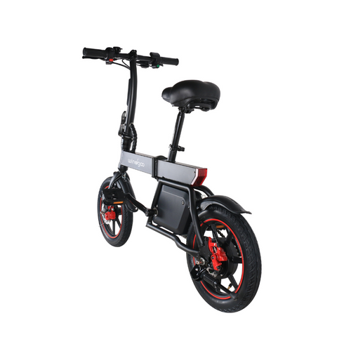 Image of Achterzijde van de Windgoo B20 e-bike, met heldere achterlamp en zichtbare remschijven