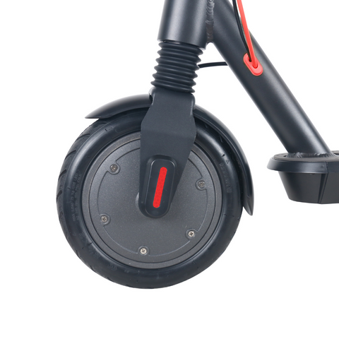Image of Close-up van het 8.5-inch voorwiel van de Windgoo M12 e-step, ontworpen voor een soepele en comfortabele rit