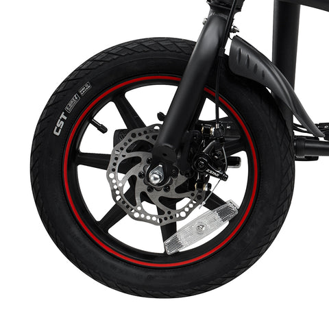 Image of 14-inch banden op de DYU D3+ elektrische fiets | detail foto