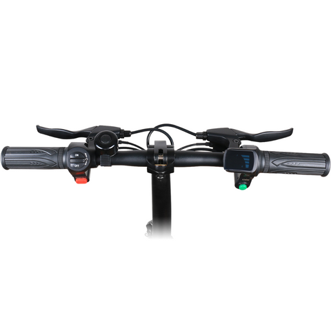 Image of Detailopname van het stuur van de Windgoo B9 elektrische fiets / e-scooter met zichtbare bedieningselementen